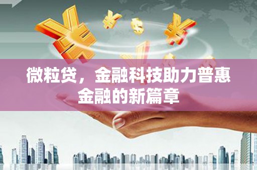 圣方济各堂区微粒贷，金融科技助力普惠金融的新篇章