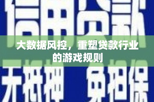 圣方济各堂区大数据风控，重塑贷款行业的游戏规则