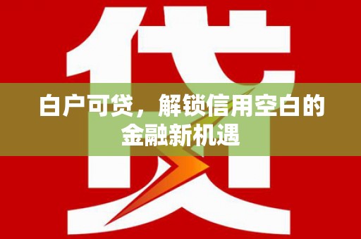 圣方济各堂区白户可贷，解锁信用空白的金融新机遇