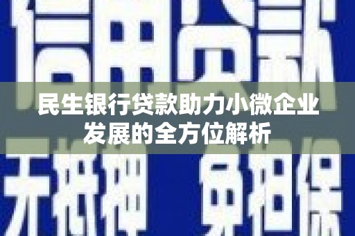 圣方济各堂区民生银行贷款助力小微企业发展的全方位解析