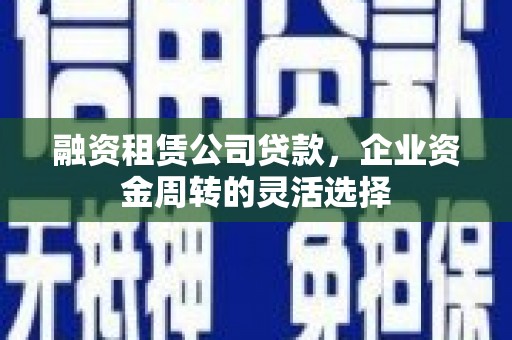 圣方济各堂区融资租赁公司贷款，企业资金周转的灵活选择