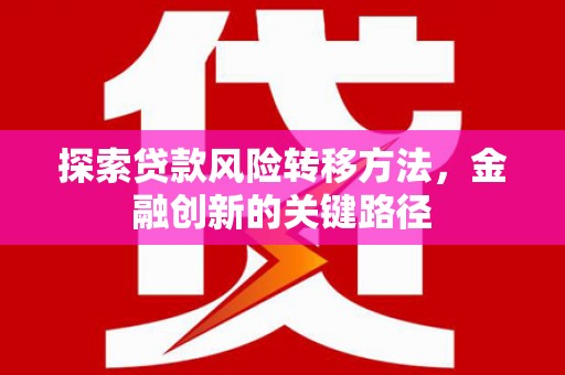 圣方济各堂区探索贷款风险转移方法，金融创新的关键路径