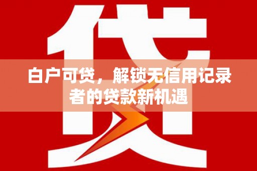 圣方济各堂区白户可贷，解锁无信用记录者的贷款新机遇
