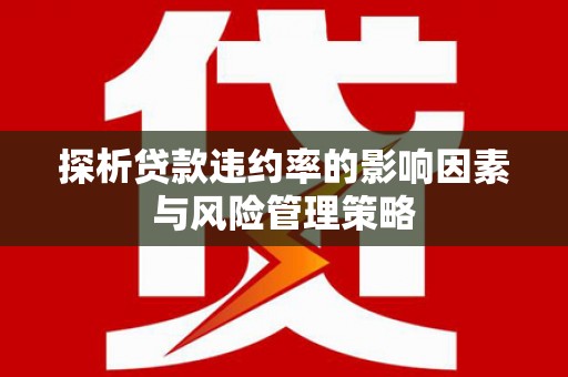 圣方济各堂区探析贷款违约率的影响因素与风险管理策略