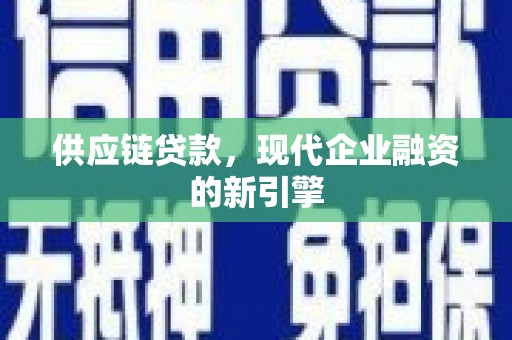 圣方济各堂区供应链贷款，现代企业融资的新引擎