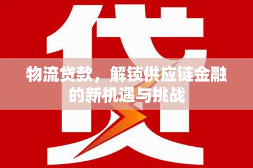 圣方济各堂区物流贷款，解锁供应链金融的新机遇与挑战